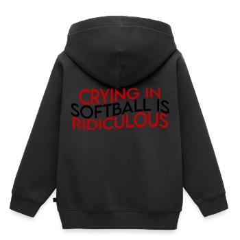 Pleurer au softball est ridicule - Sweat Premium à capuche enfant bio - noir - Dos - AI Model Kid Male (0cm)