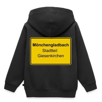 Moenchengladbach district Giesenkirchen - Kids Premium Organic Hoodie - black - Back - AI Model Kid Male (0cm)