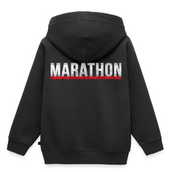 marathon - Sweat Premium à capuche enfant bio - noir - Dos - AI Model Kid Male (0cm)