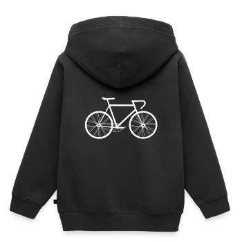 Rennrad - Kinder Premium Organic Hoodie - Schwarz - Hinten - AI Model Kid Male (0cm)