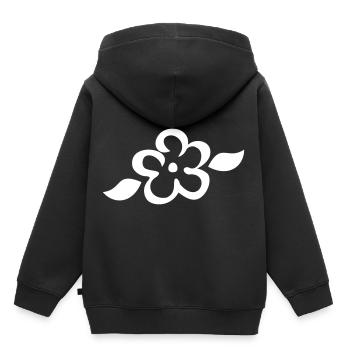 Décoration florale florale - Sweat Premium à capuche enfant bio - noir - Dos - AI Model Kid Male (0cm)