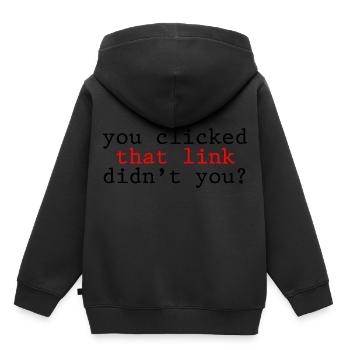 Vous avez cliqué sur ce lien, n’avez-vous pas 2 - Sweat Premium à capuche enfant bio - noir - Dos - AI Model Kid Male (0cm)