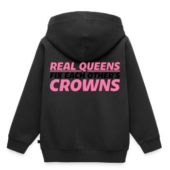 Les vraies reines réparent les couronnes les unes des autres 4 - Sweat Premium à capuche enfant bio - noir - Dos - AI Model Kid Male (0cm)