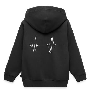 Herzschlag Herzlinie Herzfrequenz Klettern Climb - Kinder Premium Organic Hoodie - Schwarz - Hinten - AI Model Kid Male (0cm)