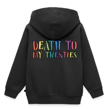 Death To My Twenties 3 - Kinder Premium Organic Hoodie - Schwarz - Hinten - AI Model Kid Male (0cm)