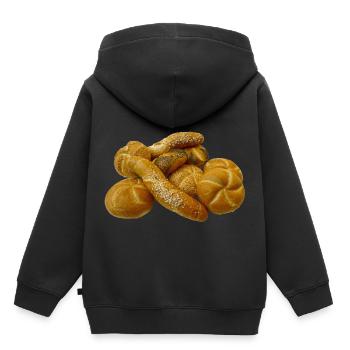 brot broetchen crossaint baecker baguette bread bu - Kinder Premium Organic Hoodie - Schwarz - Hinten - AI Model Kid Male (0cm)