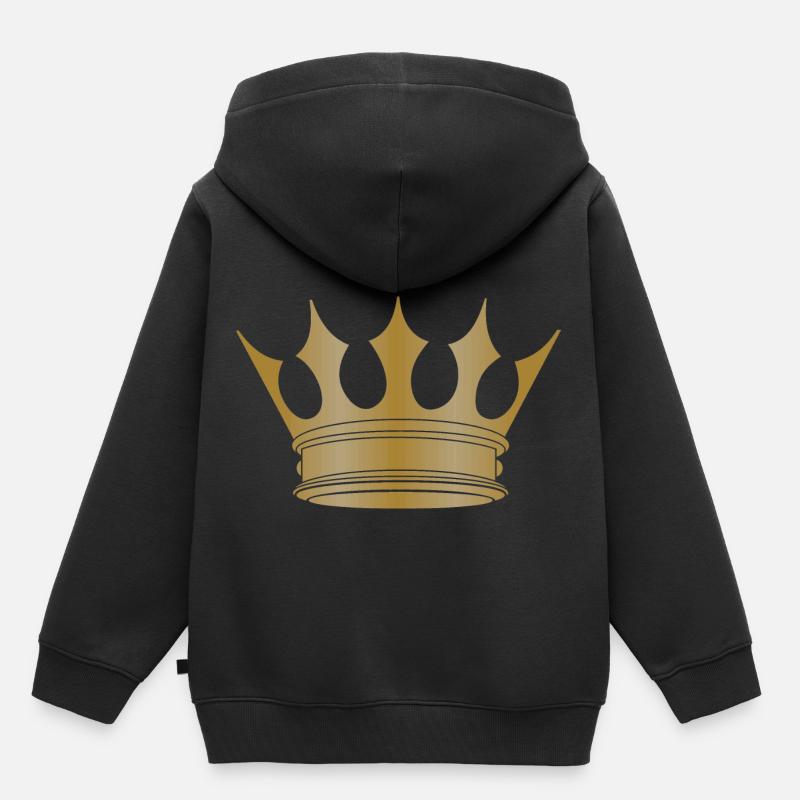 Krone - Kinder Premium Organic Hoodie - Schwarz