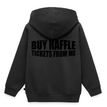 Achetez des billets de tombola chez moi 8 - Sweat Premium à capuche enfant bio - noir - Dos - AI Model Kid Male (0cm)