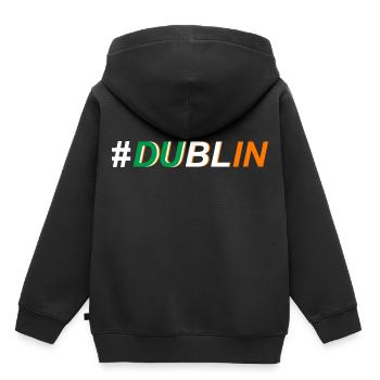 Trèfle d'île de Dublin Irlande - Sweat Premium à capuche enfant bio - noir - Dos - AI Model Kid Male (0cm)