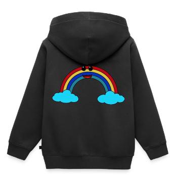 Happy Regenbogen bunt Farben Kinder Baby Kleinkind - Kinder Premium Organic Hoodie - Schwarz - Hinten - AI Model Kid Male (0cm)
