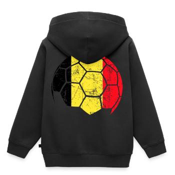 Belgium Soccer Ball Fußball - Kinder Premium Organic Hoodie - Schwarz - Hinten - AI Model Kid Male (0cm)