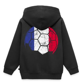 France Soccer Ball Fußball - Kinder Premium Organic Hoodie - Schwarz - Hinten - AI Model Kid Male (0cm)