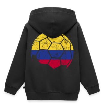 Colombia Soccer Ball Fußball - Kinder Premium Organic Hoodie - Schwarz - Hinten - AI Model Kid Male (0cm)