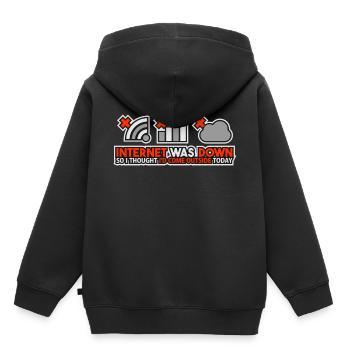 Internet Was Down - Offline Programmierer Computer - Kinder Premium Organic Hoodie - Schwarz - Hinten - AI Model Kid Male (0cm)