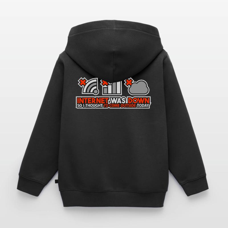 Internet Was Down - Offline Programmer Computer Kids Premium Organic Hoodie