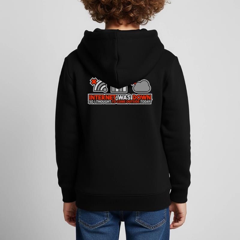 Internet Was Down - Offline Programmer Computer Kids Premium Organic Hoodie