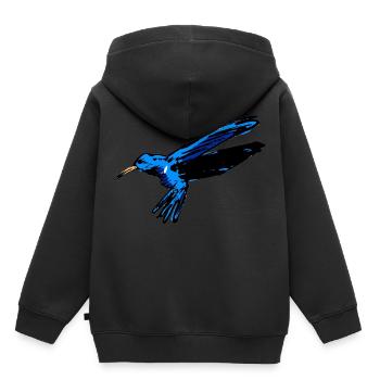 Colibri insecte nectar cadeau enfants hummingbird - Sweat Premium à capuche enfant bio - noir - Dos - AI Model Kid Male (0cm)