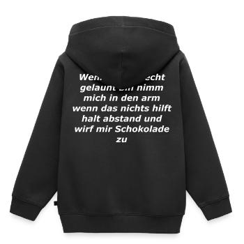 Witziger spruch - Kinder Premium Organic Hoodie - Schwarz - Hinten - AI Model Kid Male (0cm)