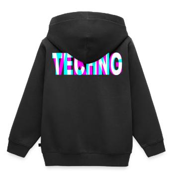 TECHNO VIKING - Sweat Premium à capuche enfant bio - noir - Dos - AI Model Kid Male (0cm)