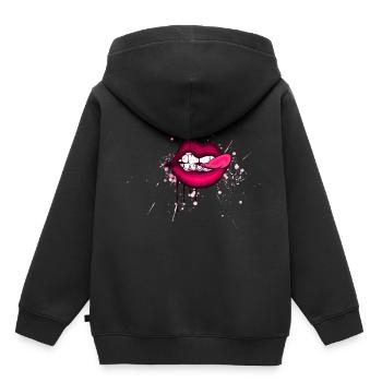 lippen - Kinder Premium Organic Hoodie - Schwarz - Hinten - AI Model Kid Male (0cm)
