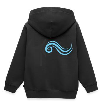 moulin à vent - Sweat Premium à capuche enfant bio - noir - Dos - AI Model Kid Male (0cm)