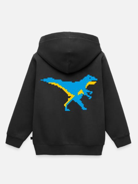  Mosaic Dino - Kinder Premium hoodie biologisch - zwart