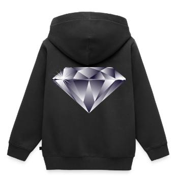 Diamant - Kinder Premium Organic Hoodie - Schwarz - Hinten - AI Model Kid Male (0cm)