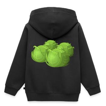 salad salad lettuce halloween vegetables vegetables7 - Kids Premium Organic Hoodie - black - Back - AI Model Kid Male (0cm)