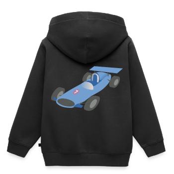Rennwagen - Kinder Premium Organic Hoodie - Schwarz - Hinten - AI Model Kid Male (0cm)