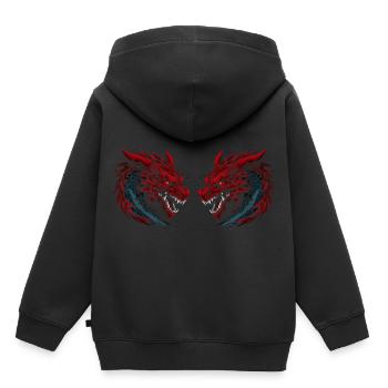 Dragon, Créature mythique, Fantaisie, Fable, Dragon - Sweat Premium à capuche enfant bio - noir - Dos - AI Model Kid Male (0cm)
