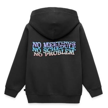 No Meetings No Schedule No Problem - Kinder Premium Organic Hoodie - Schwarz - Hinten - AI Model Kid Male (0cm)