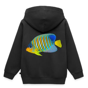 Poisson - Sweat Premium à capuche enfant bio - noir - Dos - AI Model Kid Male (0cm)