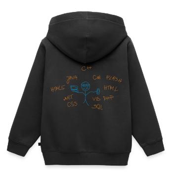 internet Begriffe - Kinder Premium Organic Hoodie - Schwarz - Hinten - AI Model Kid Male (0cm)