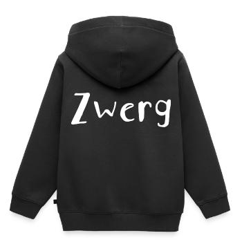 Zwerg - Kinder Premium Organic Hoodie - Schwarz - Hinten - AI Model Kid Male (0cm)
