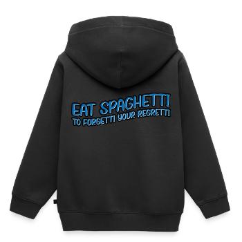 Eat Spaghetti To Forgetti Your Regretti 11 - Kinder Premium Organic Hoodie - Schwarz - Hinten - AI Model Kid Male (0cm)