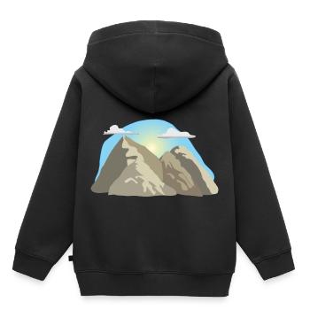 échelle d'escalade vélo échelle montée montagne s - Sweat Premium à capuche enfant bio - noir - Dos - AI Model Kid Male (0cm)