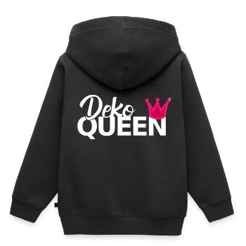 Dekorieren Deko Queen Krone Fun Spruch - Kinder Premium Organic Hoodie - Schwarz - Hinten - AI Model Kid Male (0cm)