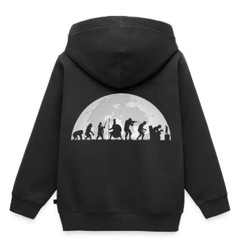 Gamer Minuit Pleine Lune Evolution Gaming - Sweat Premium à capuche enfant bio - noir - Dos - AI Model Kid Male (0cm)