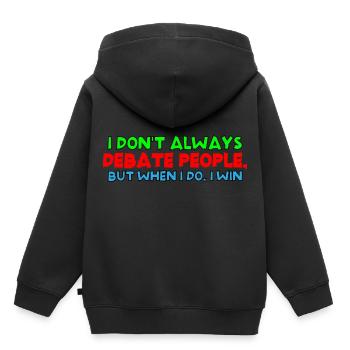 I Don't Always Debate People But When I Do, I Win4 - Kinder Premium Organic Hoodie - Schwarz - Hinten - AI Model Kid Male (0cm)