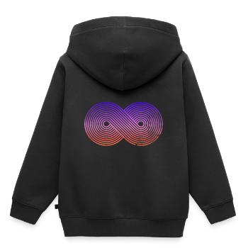 signe infini couleurs signe infini - Sweat Premium à capuche enfant bio - noir - Dos - AI Model Kid Male (0cm)