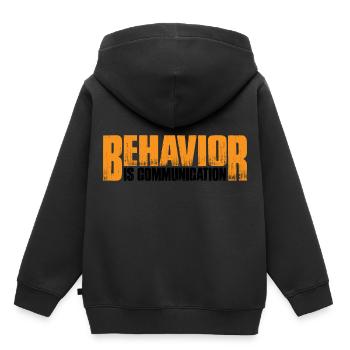 Le comportement, c’est la communication 26 - Sweat Premium à capuche enfant bio - noir - Dos - AI Model Kid Male (0cm)