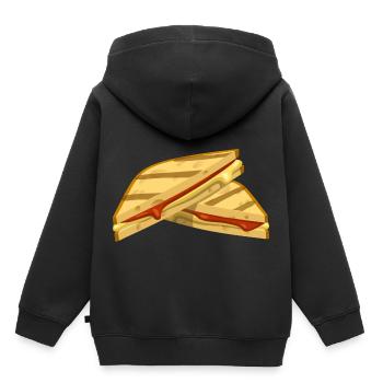 pain sandwich petit grille-pain fruehstueck23 - Sweat Premium à capuche enfant bio - noir - Dos - AI Model Kid Male (0cm)