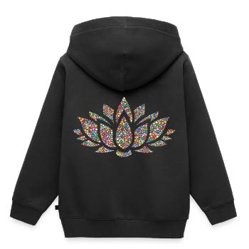 Lotus - Kinder Premium Organic Hoodie - Schwarz - Hinten - AI Model Kid Male (0cm)