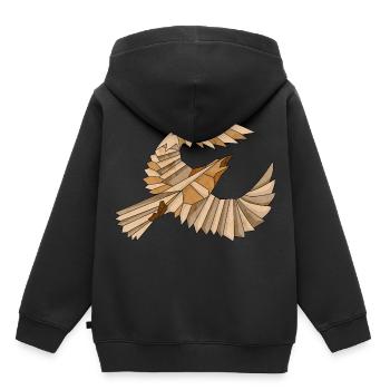 Vector Eagle Vintage T-shirt - Sweat Premium à capuche enfant bio - noir - Dos - AI Model Kid Male (0cm)