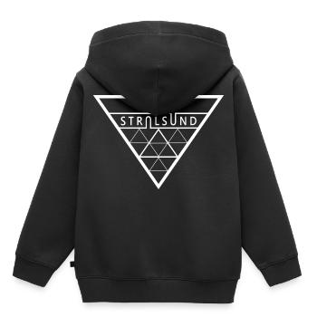 Hansestadt Stralsund Dreieck - Kinder Premium Organic Hoodie - Schwarz - Hinten - AI Model Kid Male (0cm)