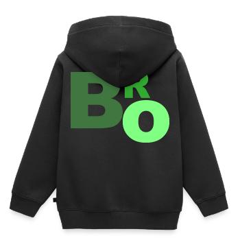 Bro Lettering Saying Shirt Slang - Kids Premium Organic Hoodie - black - Back - AI Model Kid Male (0cm)