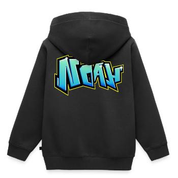 Graffiti NOAH printable - Sweat Premium à capuche enfant bio - noir - Dos - AI Model Kid Male (0cm)