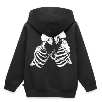 Skeleton Love Valentine’s Day Relationship Forever Death - Sweat Premium à capuche enfant bio - noir - Dos - AI Model Kid Male (0cm)