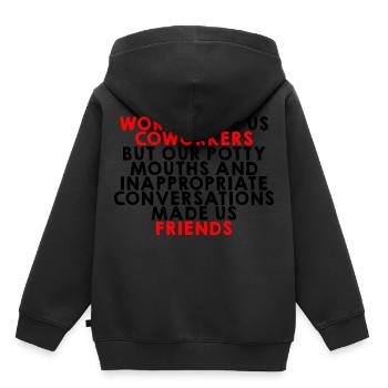 Nos conversations inappropriées nous ont fait des amis 2 - Sweat Premium à capuche enfant bio - noir - Dos - AI Model Kid Male (0cm)