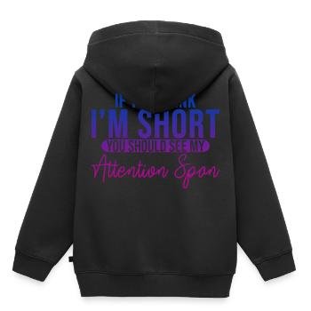 If You Think I'm Short, See My Attention Span 3 - Kinder Premium Organic Hoodie - Schwarz - Hinten - AI Model Kid Male (0cm)